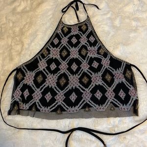 Blackless beaded crop top